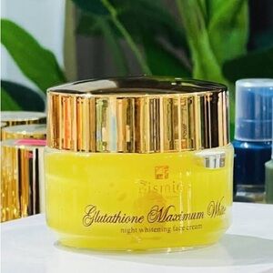 Bismid Glutathione Maximum White Night Whitening Face Cream - Gold and Yellow